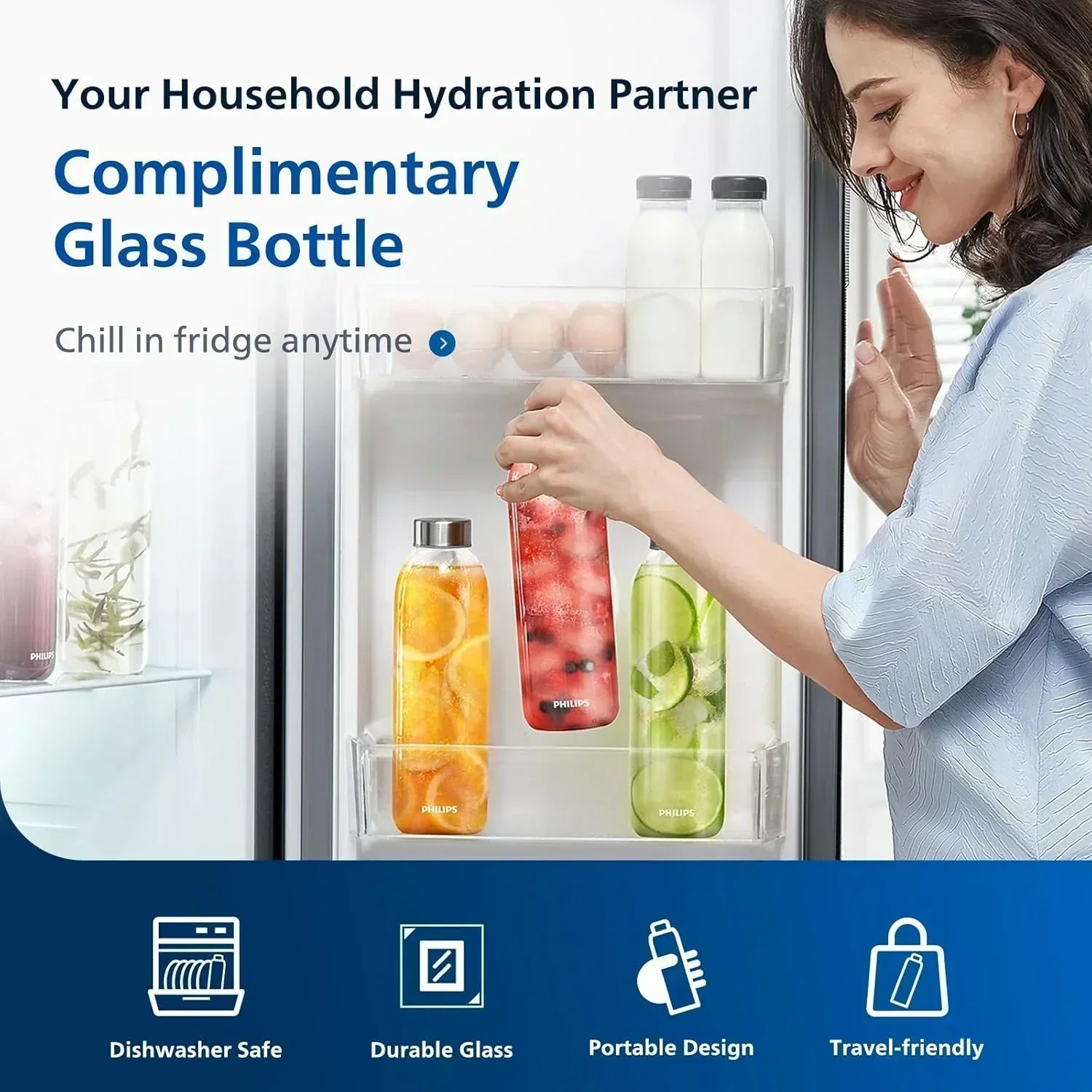 Reverse osmosis water filter countertop Philips 5-inch water filtration system purifier