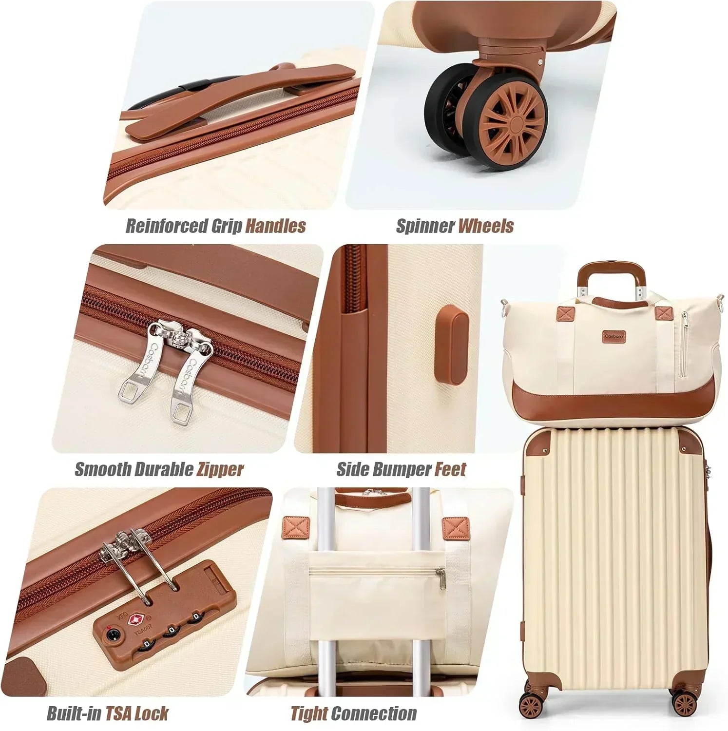 Luggage Sets 5 Piece Suitcases with Wheels Suitcase Set ABS Hard Case Luggage
