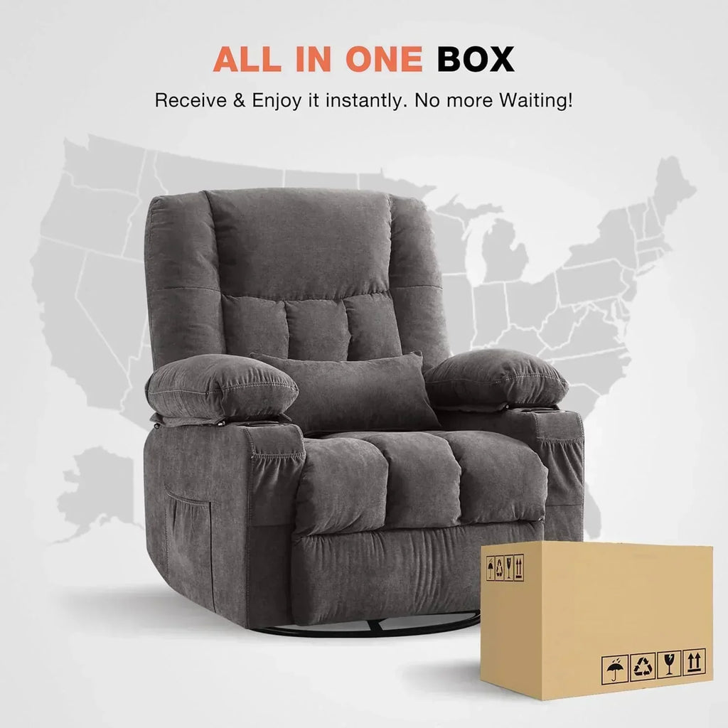 Massage rotating rocking lounge chair with vibration massage and calorie metering functions