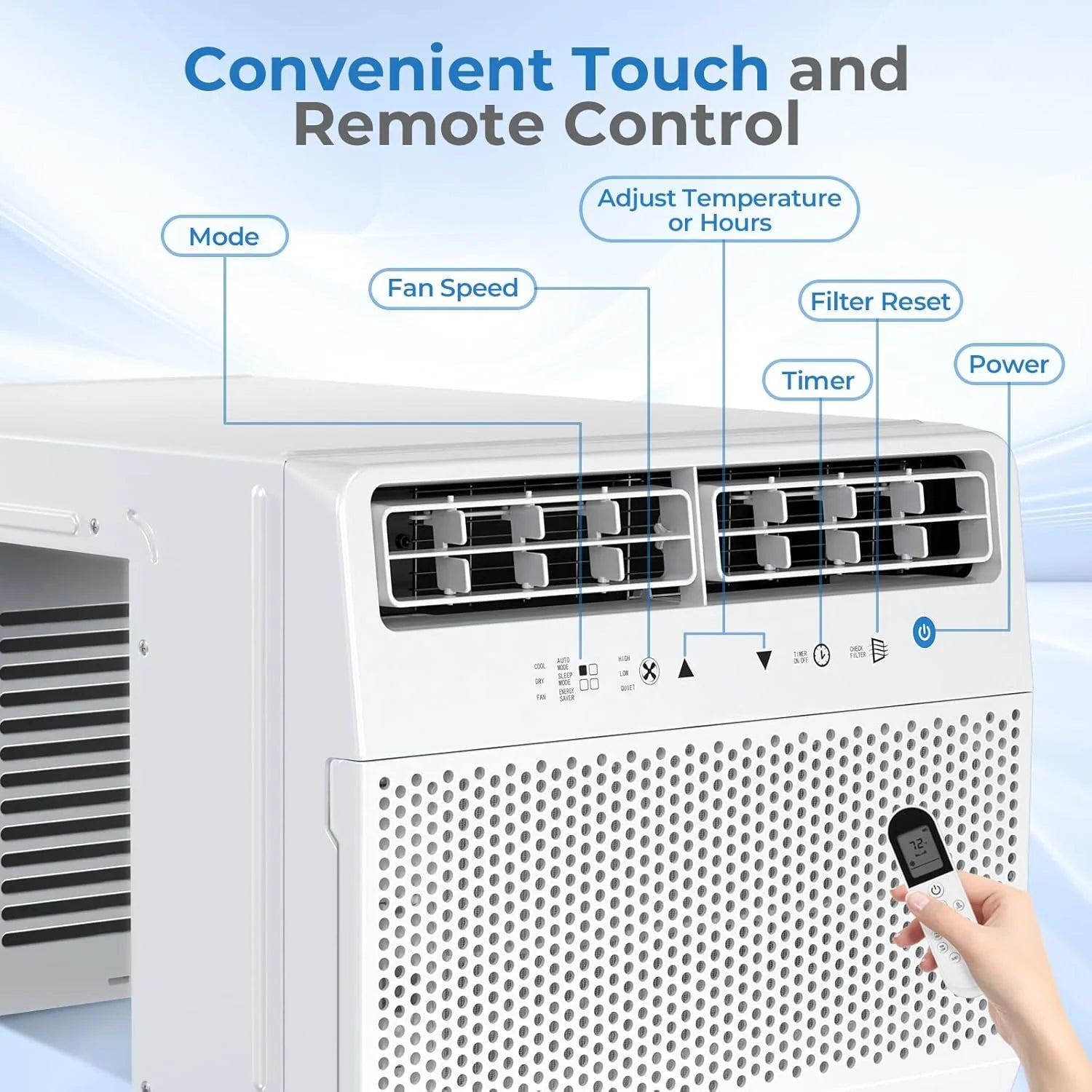 Antarctic Star U-Shaped Air Conditioner Window Unit 12000BTU Ultra Quiet Window Air Conditioner Cools up to 550 Sq. Ft