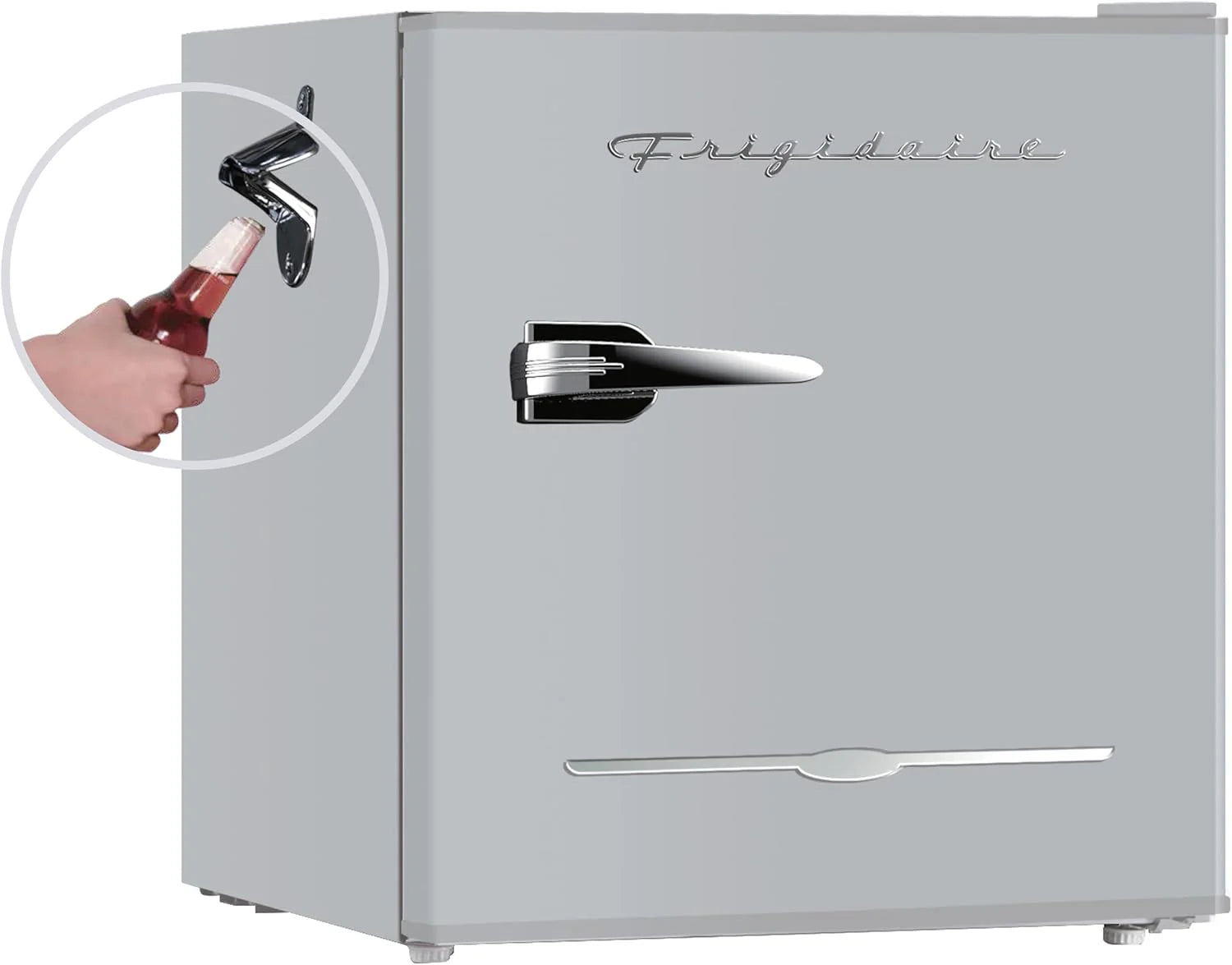 Frigidaire EFR176 Retro Compact Fridge with Chiller Mini Refrigerator with Built-in Bottle Opener for Office, Bedroom, Dorm Room or Cabin, 1.6 cu ft 16 D x 18 W x 18.5 H, Moonlight