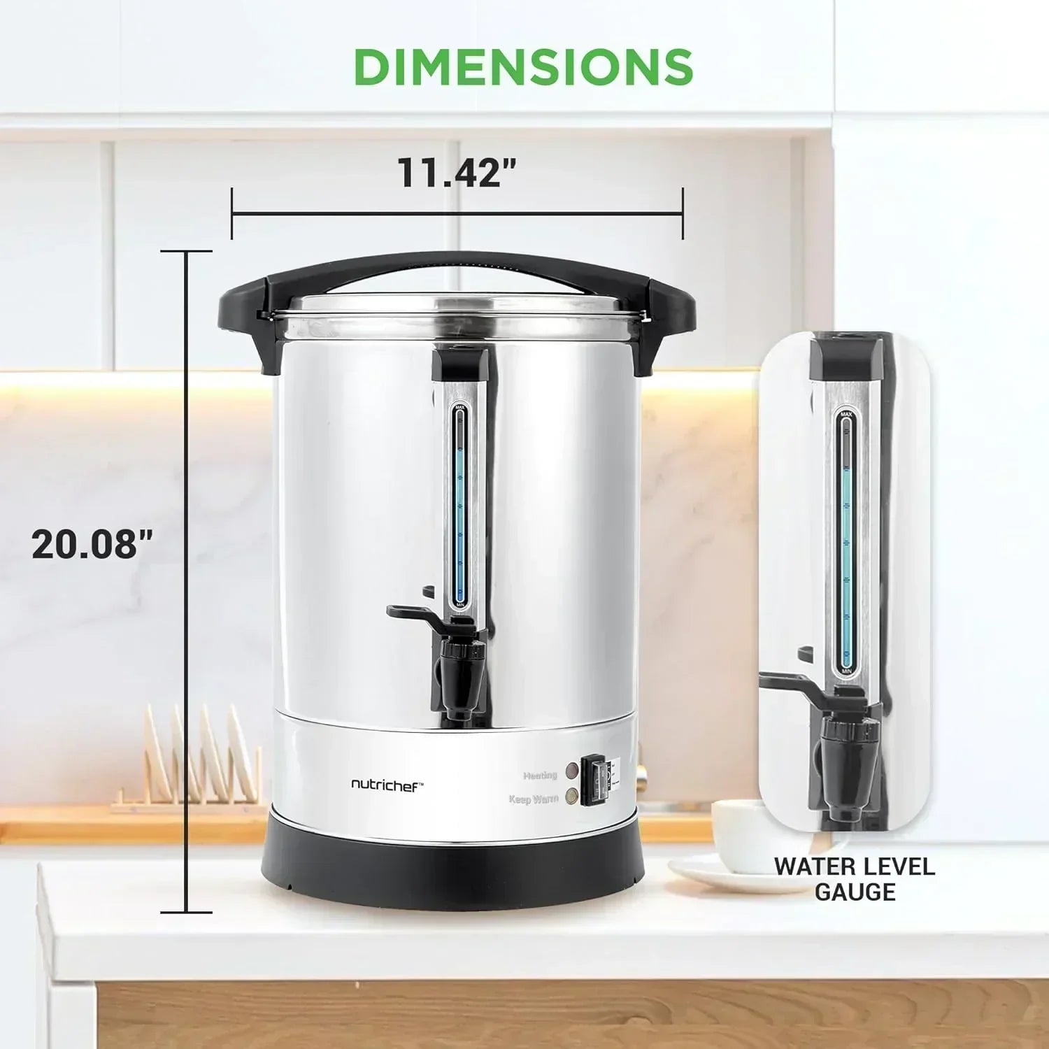 NutriChef Water Heater and Hot Water Dispenser 8L Electric Beverage Dispenser