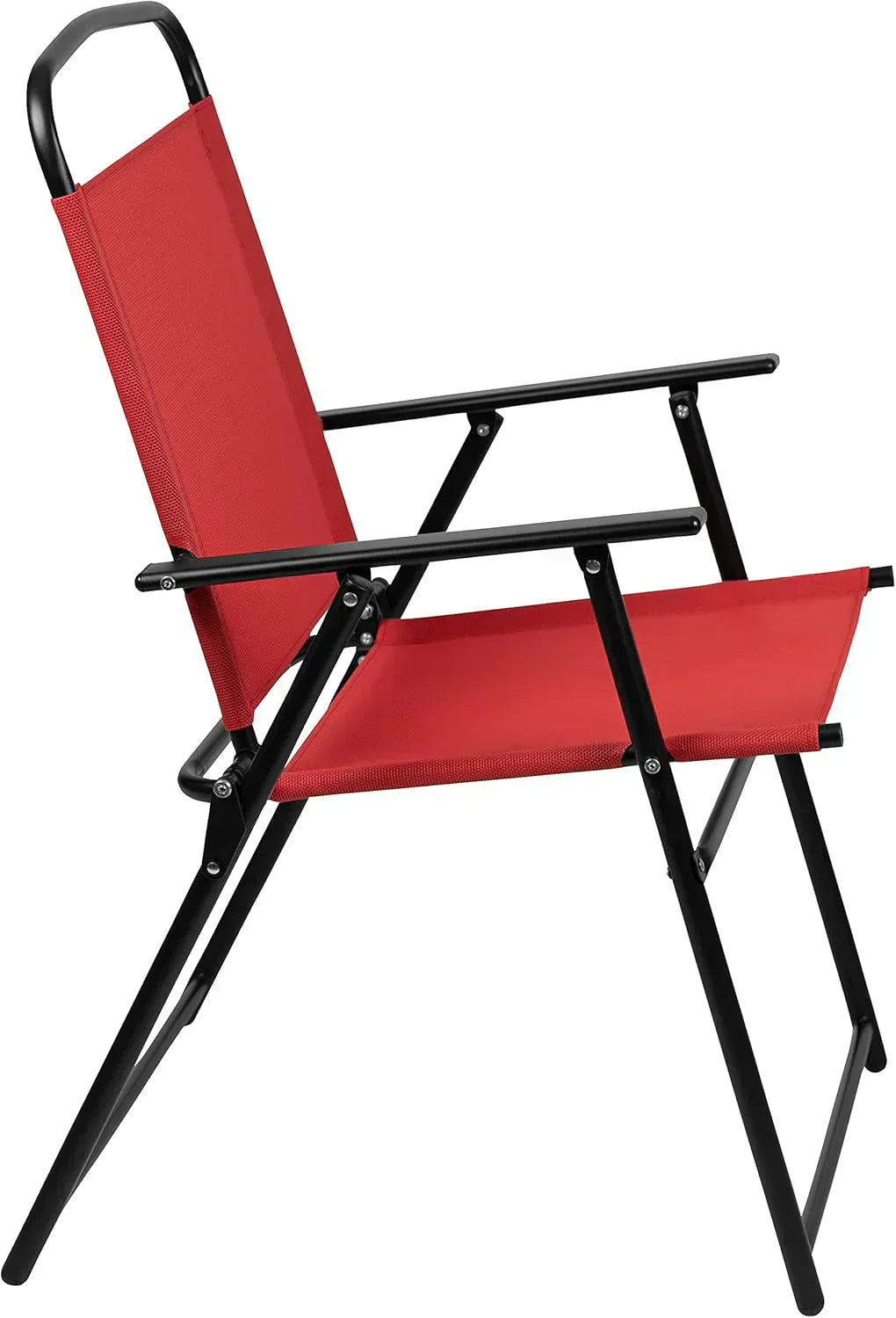EMMA + OLIVER 6 Piece Brown Patio Garden Set with Umbrella Table Set of 4 Folding Chairs