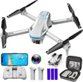 Drone with Camera for Adults, HD FPV Drones with Upgrade Altitude Hold, One-Key Take Off/Landing, Voice Control, Headless Mode, 2 Batteries, Toys Gifts for Teen Boys Girls, Beginner