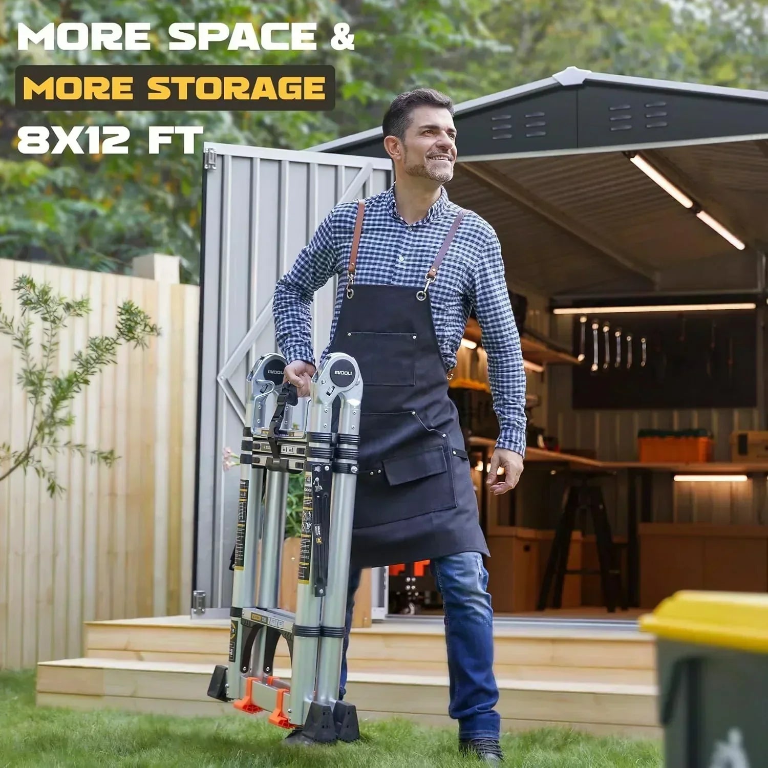 polar aurora 8x12 ft outdoor storage shed metal garden shed frame structure tool sheds