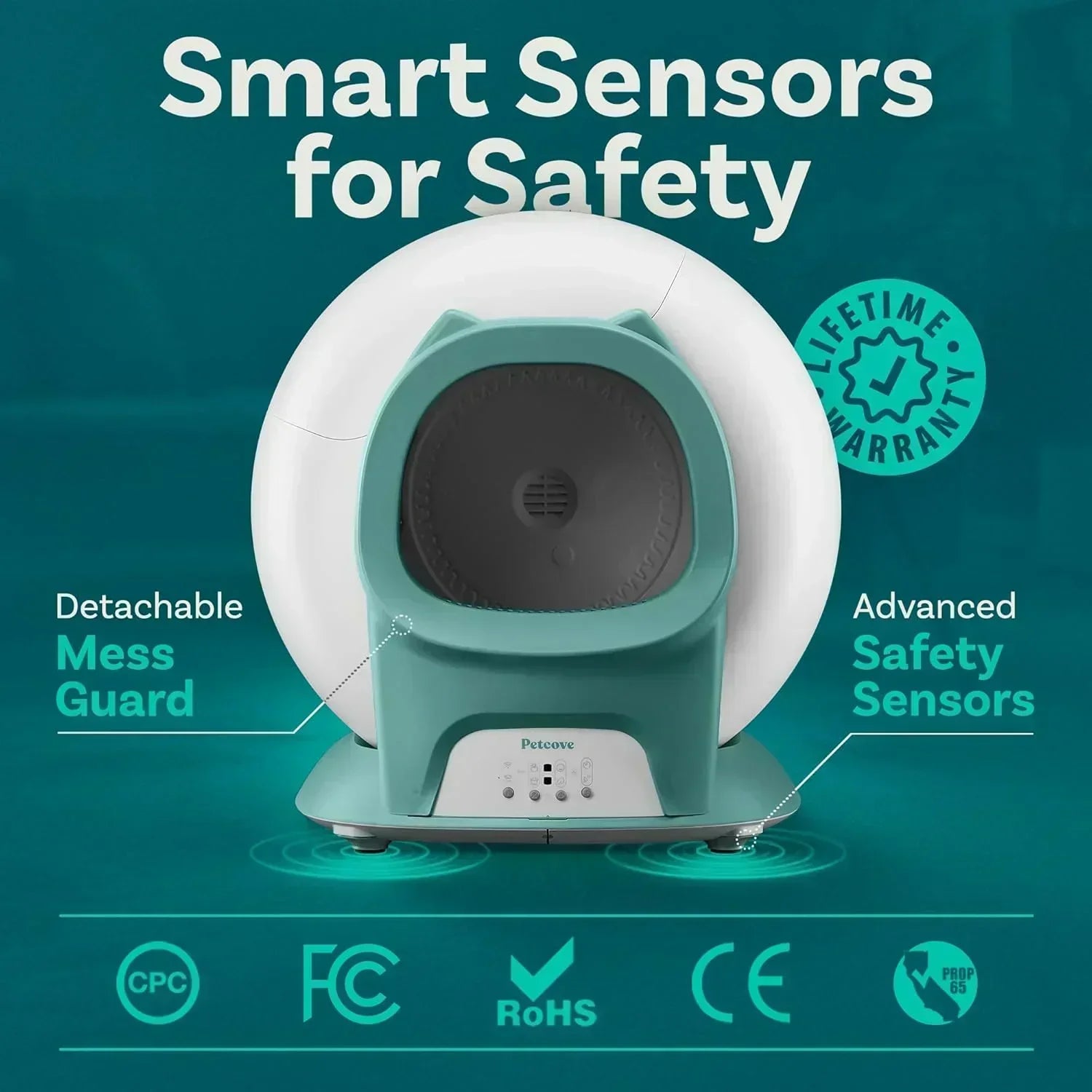 Self Cleaning Litter Box with Auto Safety Sensors Automatic Cat Litter Box Self-Cleaning