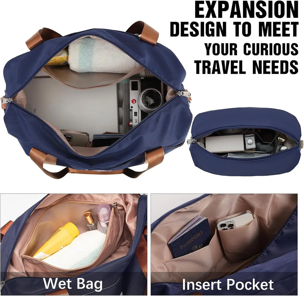 LONG VACATION 6 Piece Luggage Set Carry on Suitcase with ABS+PC hardshell, Spinner Wheels & YKK Zipper TSA Lock