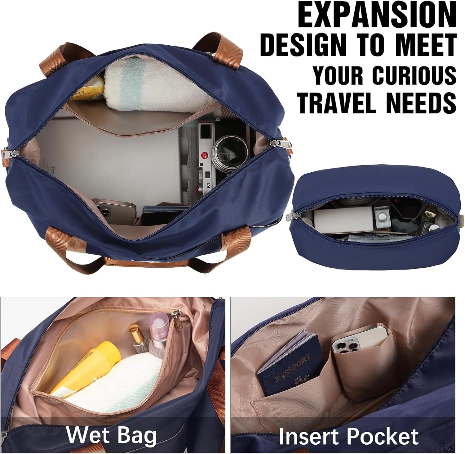 LONG VACATION 6 Piece Luggage Set Carry on Suitcase with ABS+PC hardshell, Spinner Wheels & YKK Zipper TSA Lock