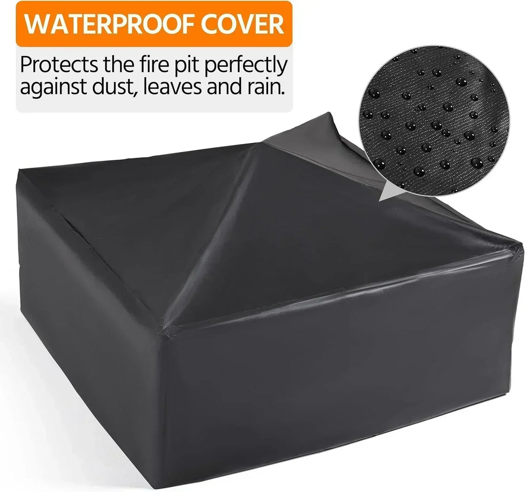 Yaheetech Multifunctional Fire Pit Table Square Metal Firepit Stove Backyard Patio Garden Fireplace