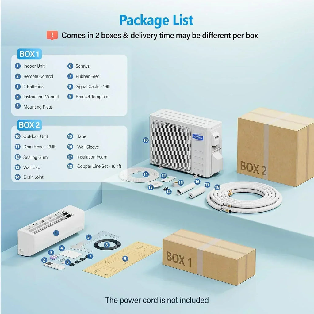 ROVSUN 9000 BTU Wifi Enabled Mini Split Air Conditioner Heater Inverter 19 SEER2 Energy Saving