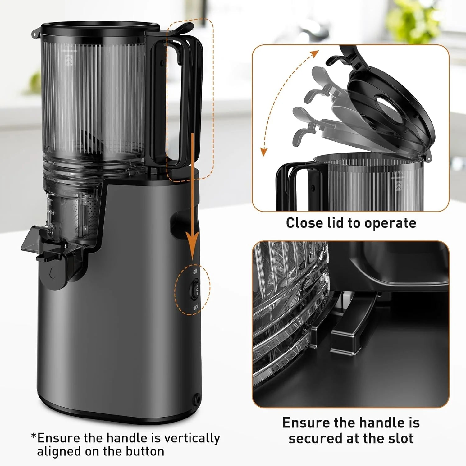 Cold Press Juicer Juicer Machines with 5.4 Wide Feed Chute Professional Slow Masticating Juicer