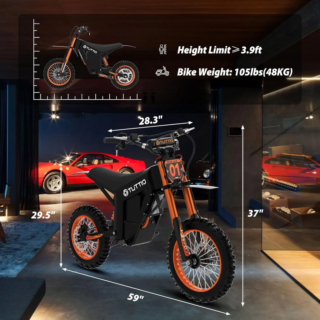 Electric Dirt Bike Teens Adults Electric Bike 48V 21AH Removable Battery