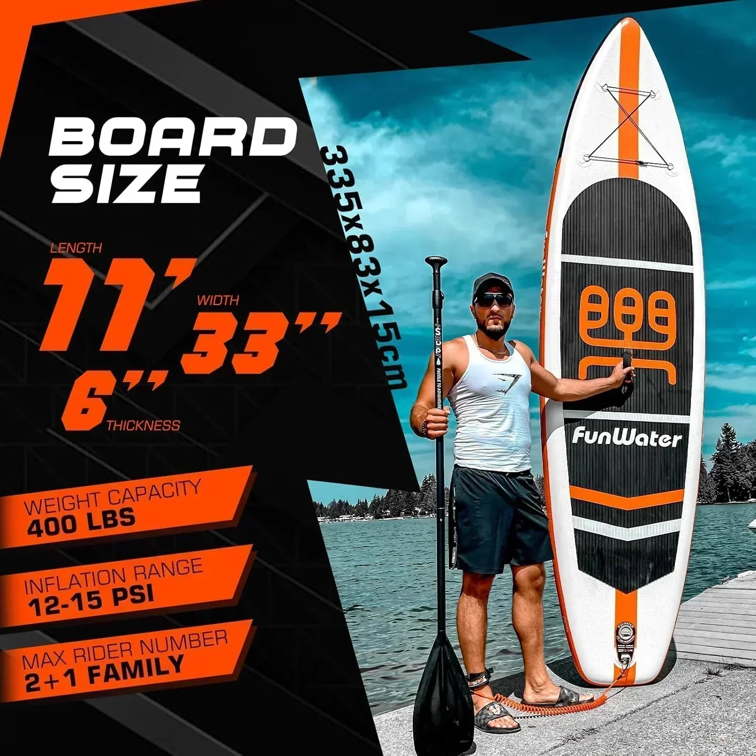 FunWater Stand Up Paddle Board Ultralight Inflatable Paddle Board with SUP Accessories