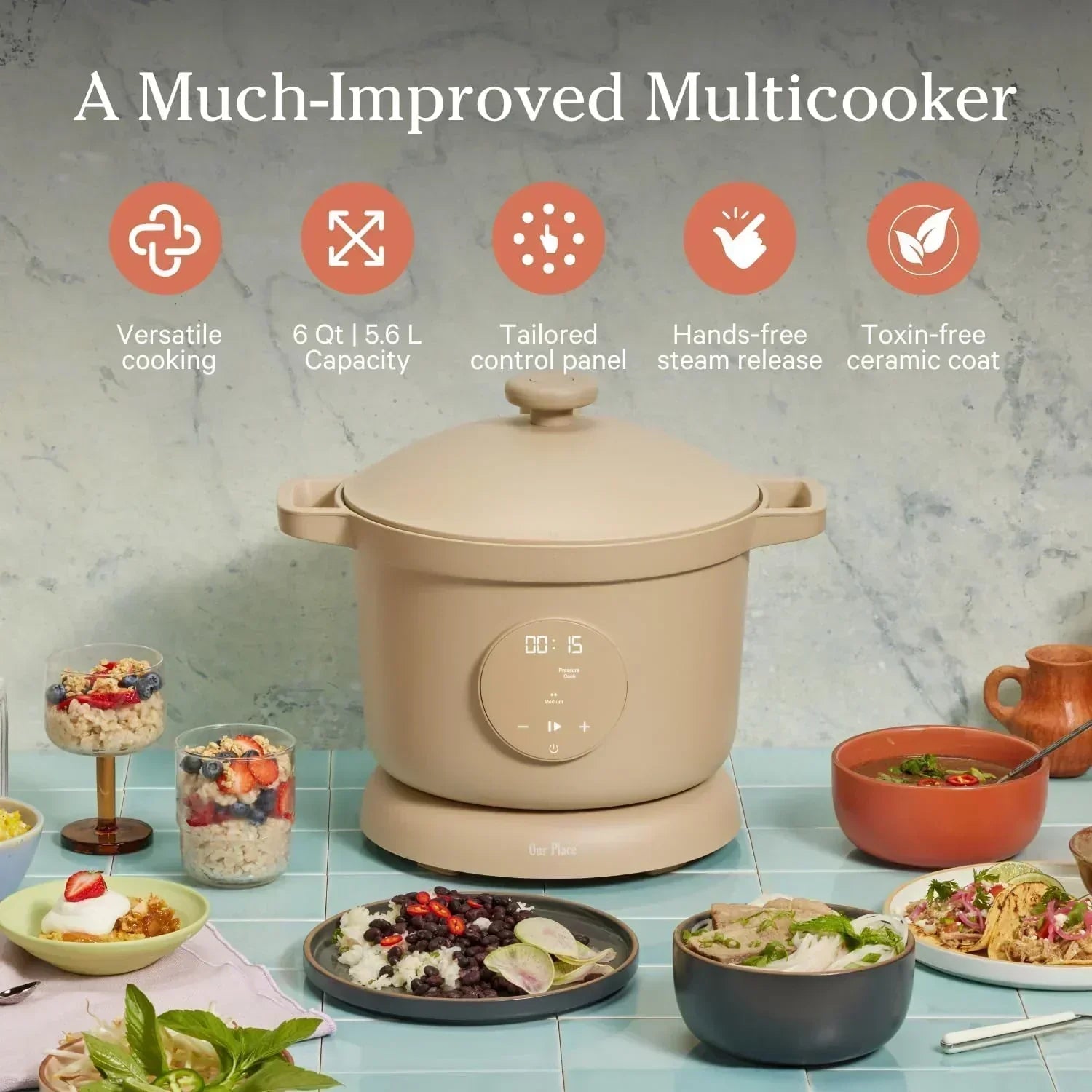 Our Place Dream Cooker 6-quart Multicooker 4 Versatile Modes Pressure Cook Slow Cook Sear