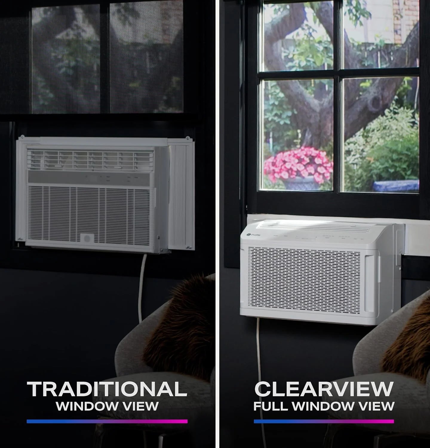 PHNT10CC Clearview Air Conditioner 10,300, Inverter Technology, Ultra Quiet, Medium Rooms up to 450 Sq. FT, Full Window View with Easy Installation, Energy-Efficient Cooling, 10300 BTU, White