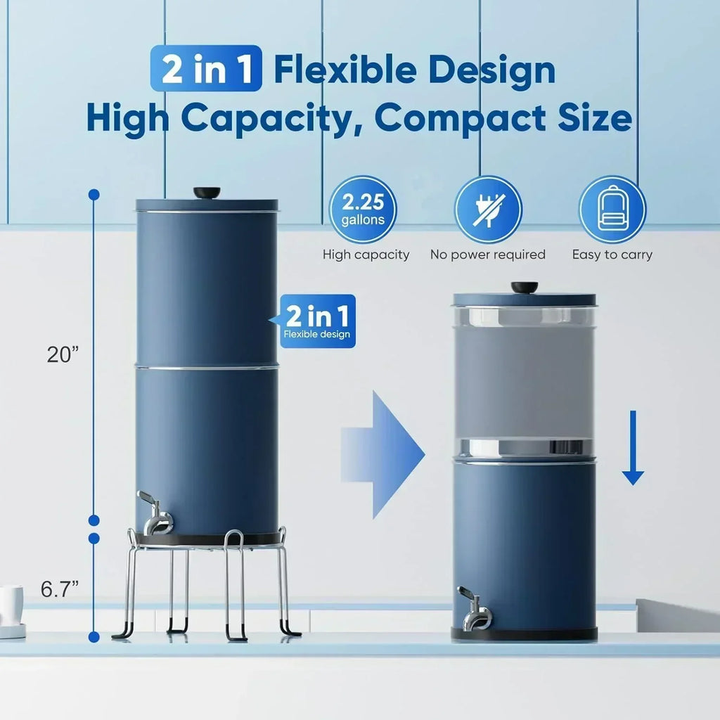 Purewell three-stage 0.01��m ultrafiltration gravity water filtration system 304