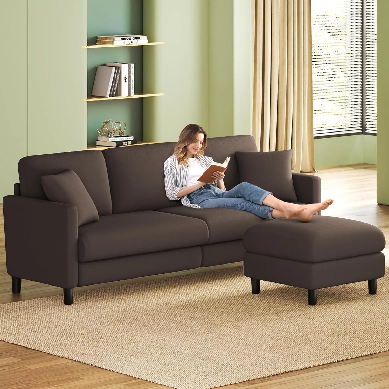 83 inch Couches for Living Room Comfy Sofas for Living Room Teddy Sofa Couch Tool Free Setup