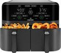 Chefman 6-Quart Dual Basket Air Fryer Digital Touchscreen Smart Sync Finish High-Frying