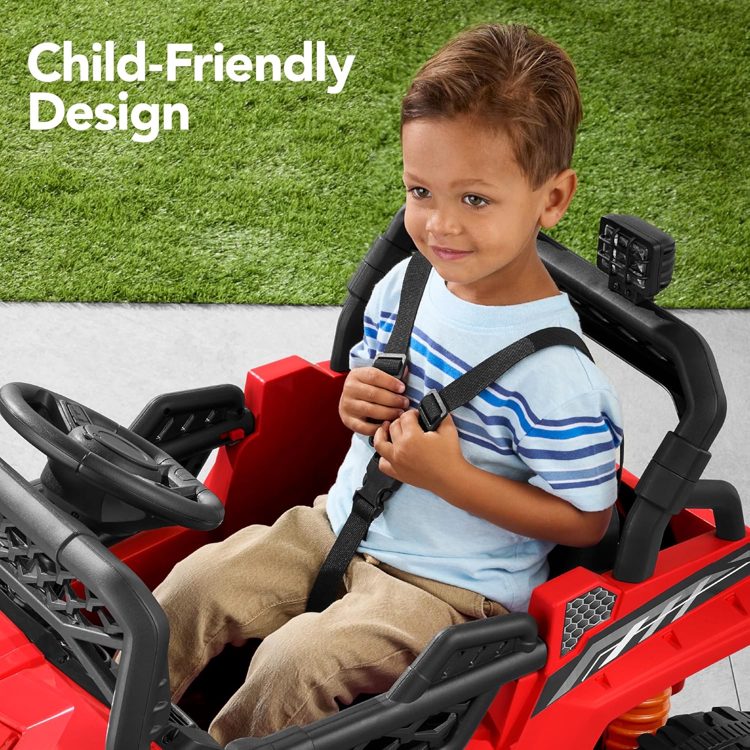 Children's black UTV electric children's car