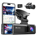 Dash Cam Front Rear 4K/2.5K Full HD Dash Camera for Cars Free 32GB