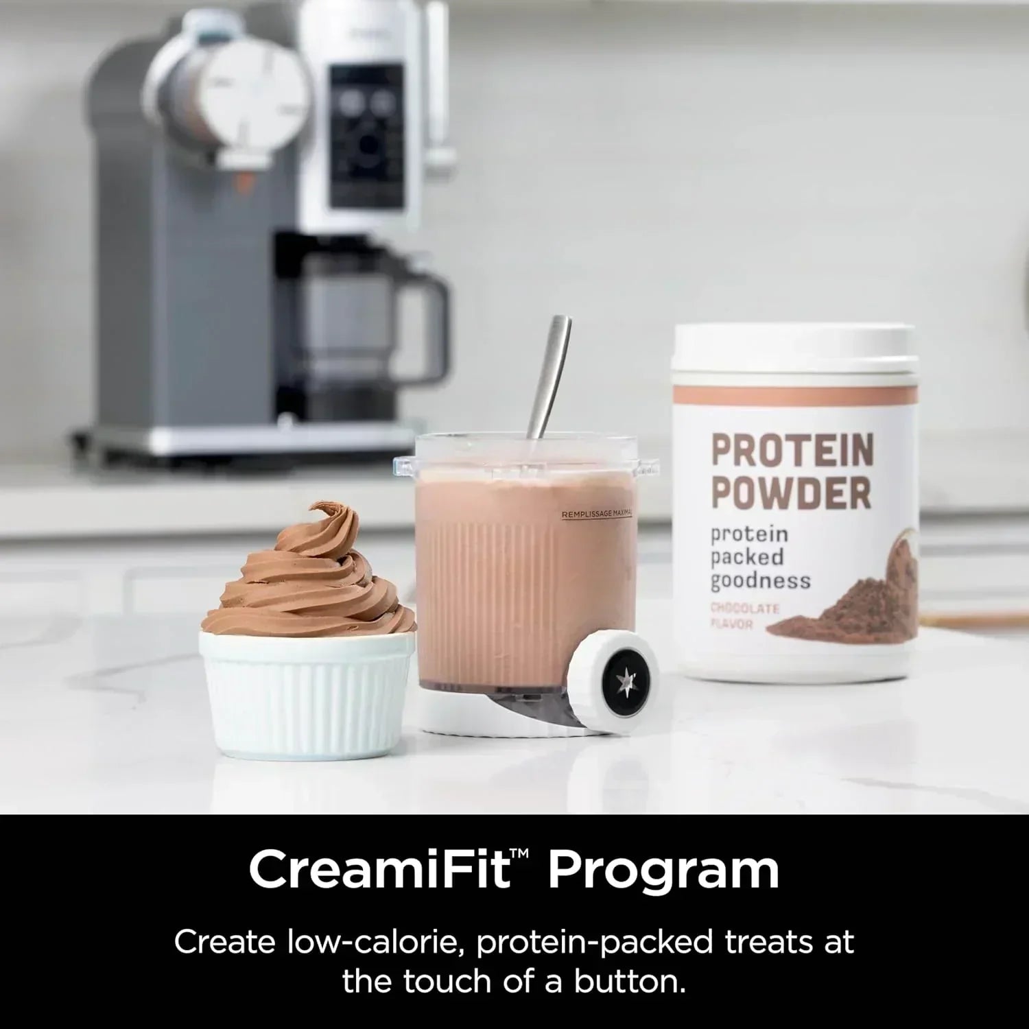 Ninja Swirl by CREAMi Ice Cream and Soft Serve Maker Frozen Yogurt Low Calories Program