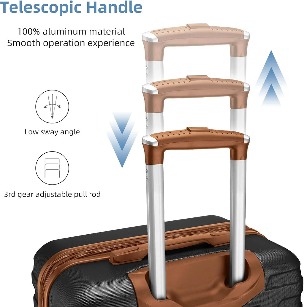 Luggage 6-piece hardshell expandable suitcase lightweight travel carry-on luggage set