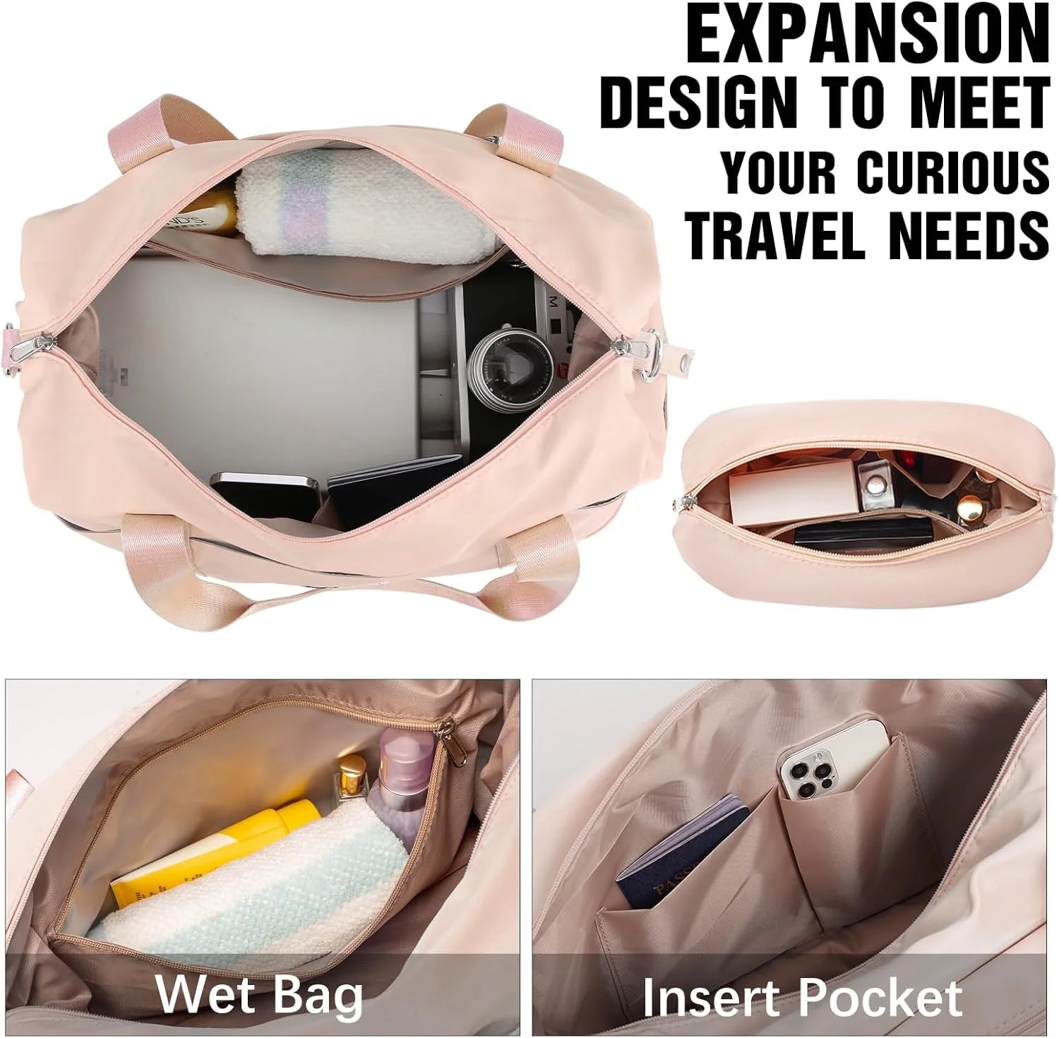 LONG VACATION 6 Piece Luggage Set Carry on Suitcase with ABS+PC hardshell, Spinner Wheels & YKK Zipper TSA Lock