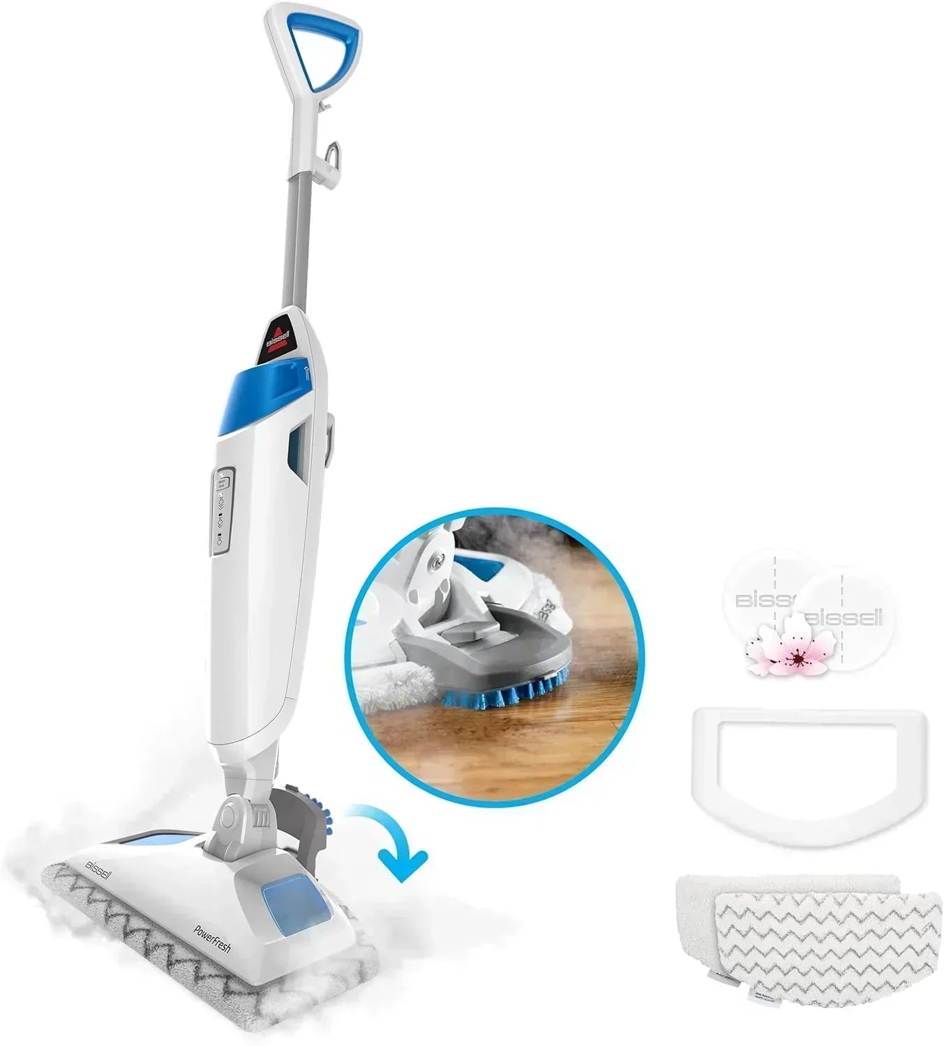 Power Fresh Steam Mop with Natural Sanitization Floor Steamer Tile Cleaner Hardwood Floor Cleaner