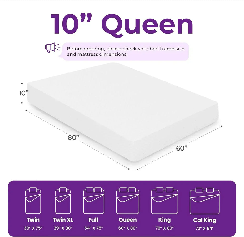 GAESTE 8-inch Fully Cooling Gel Memory Foam Mattress Mattress-in-a-Box