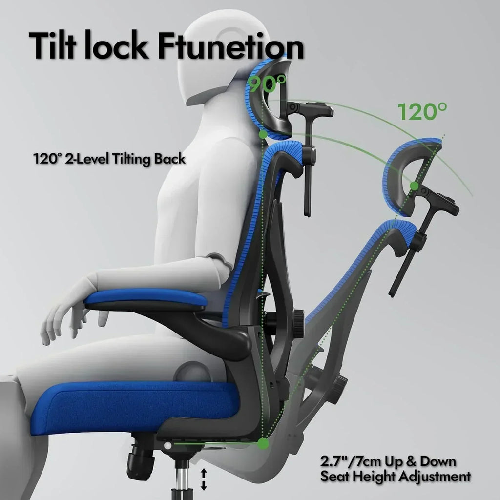 Office computer desk and chair gaming chair with lumbar support and headrest