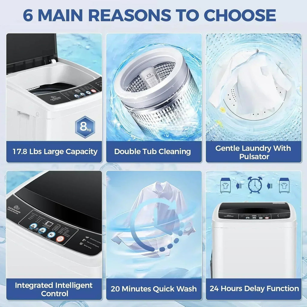 20Lbs Portable Washing Machine Nictemaw Portable Washer 2.8 Cu.ft Washer and Dryer Combo