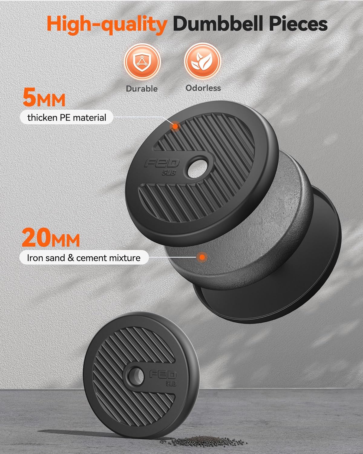 Feierdun adjustable dumbbells with connectors Barbell, kettlebell push-up stand