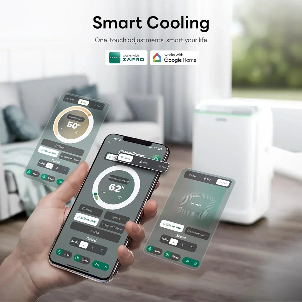 ZAFRO 8,000 BTU Portable Air Conditioners 4 Modes Portable AC Unit with Fast Cooling