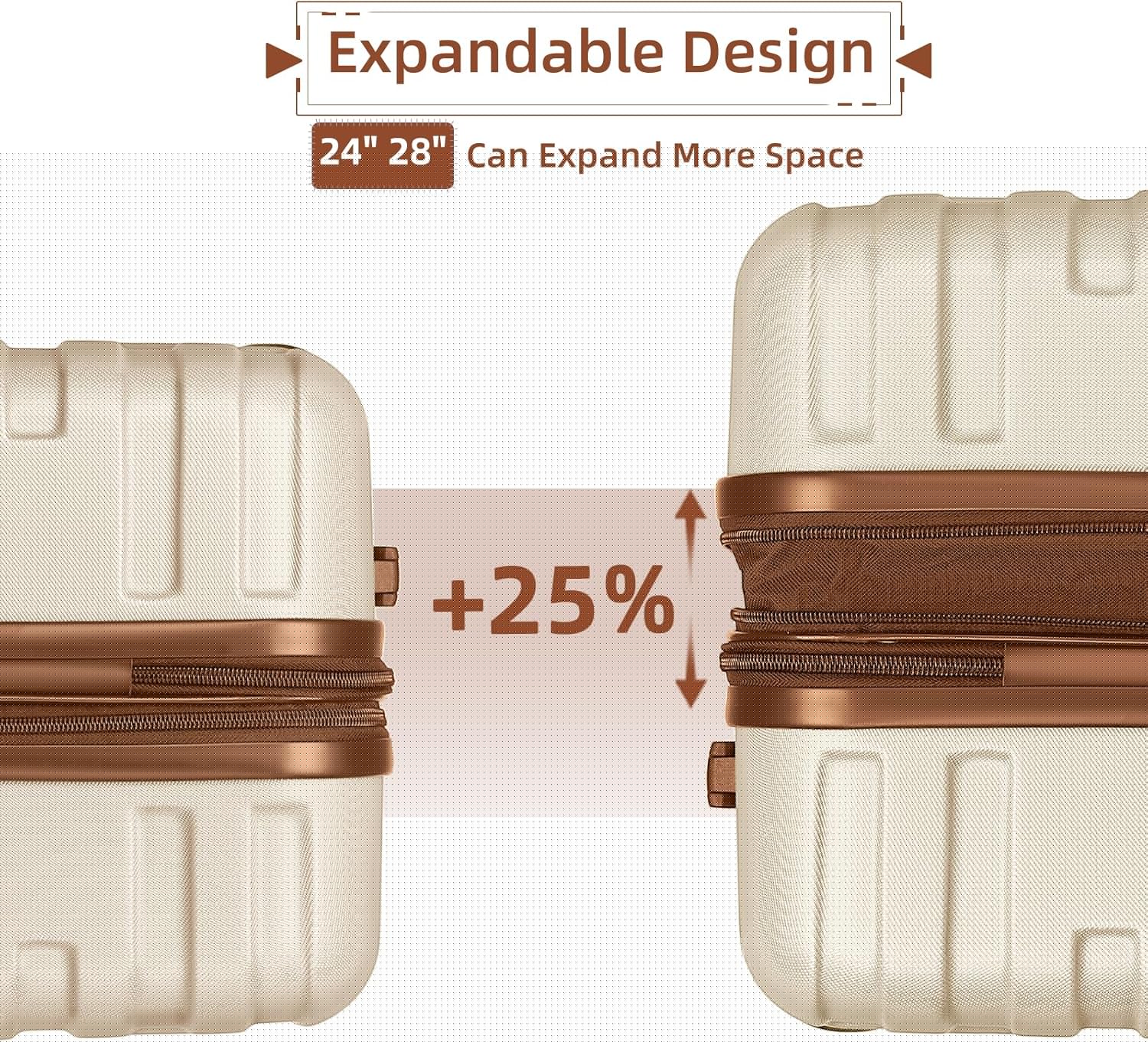 Luggage 6-piece hardshell expandable suitcase lightweight travel carry-on luggage set