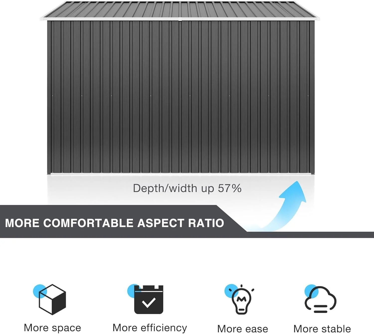 Polar Aurora 8 x 12 FT Outdoor Storage Shed, Metal Garden Shed with Updated Frame Structure, Tool Sheds for Backyard Garden Patio Lawn Black