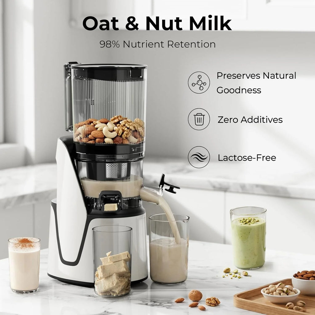EanOruus Juicer Machines, 3 in 1 Cold Press Juicer with Extra Large Chute 100 oz Large Capacity