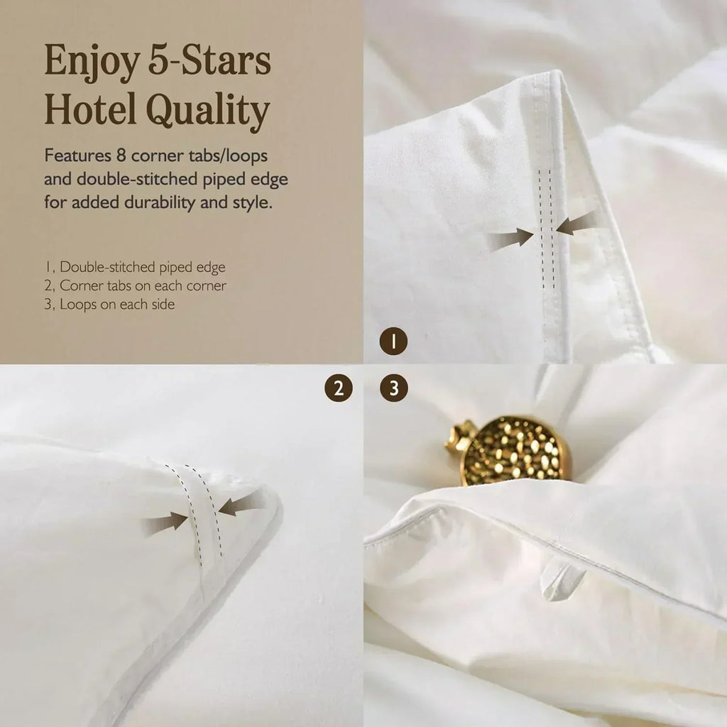 Organic down comforter queen size fluffy down core 100% cotton cover fluffy down filling