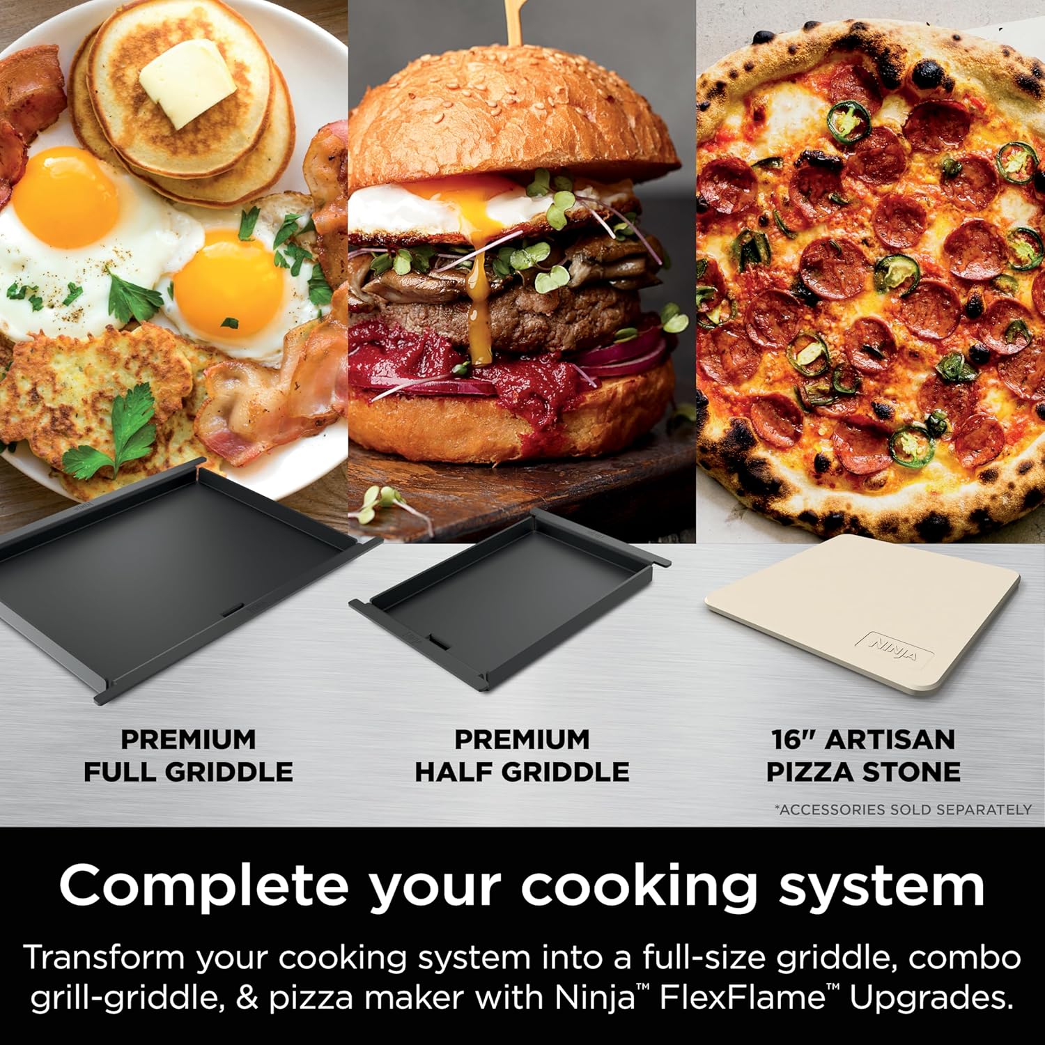 Ninja FlexFlame Grill and Smoker Electric Propane Grill Roaster BBQ Grill 5-in-1 Cooking System