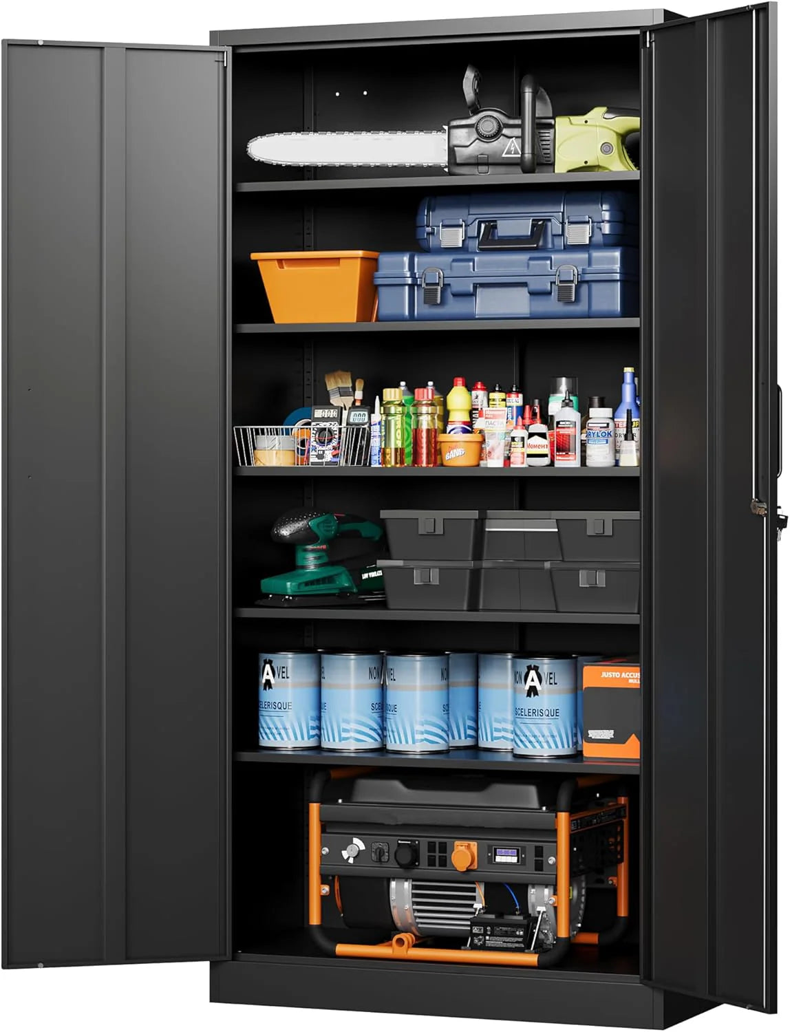 Letaya Metal Garage Storage Cabinets with Lock-72 Tall Tool Organizer Steel Lockers