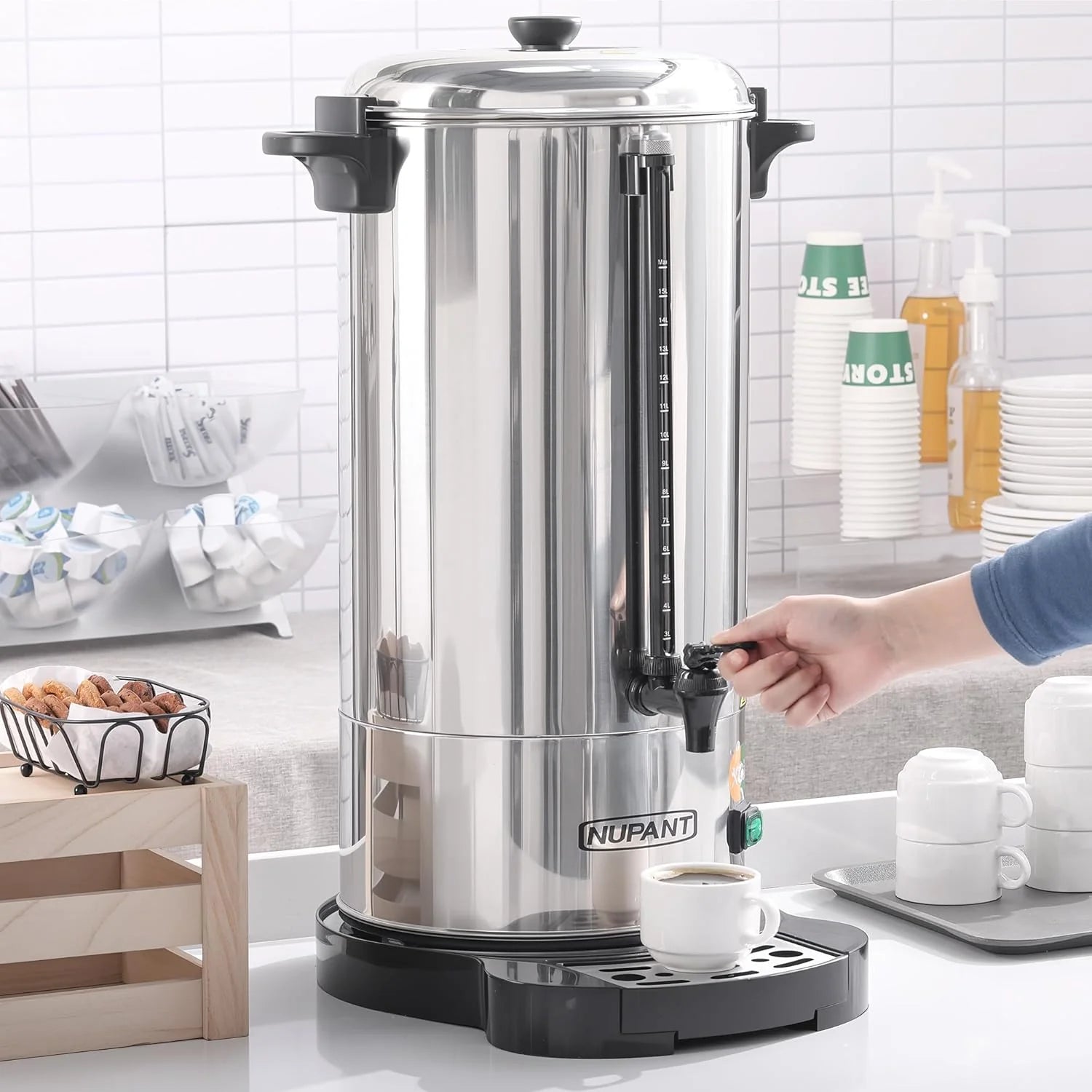 Commercial Coffee Urn 100 Cup 15L 304 Stainless Steel Large Coffee Maker