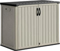 Greesum Outdoor Horizontal Storage Shed 27 Cu.ft Resin Large Storage Box for Garden Patio
