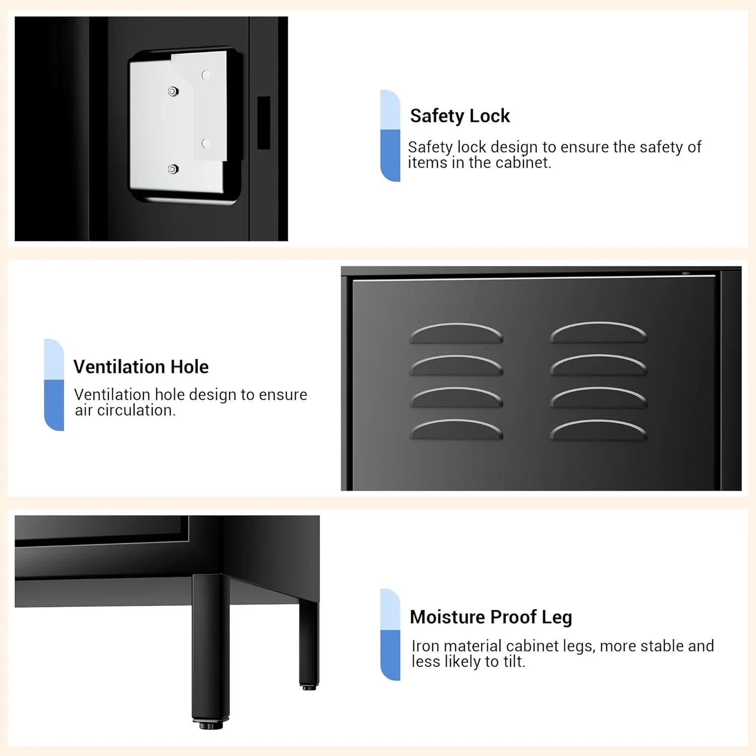GAOMON Locker for Employees 6 Doors Locker Cabinet with Hooks Storage Locker