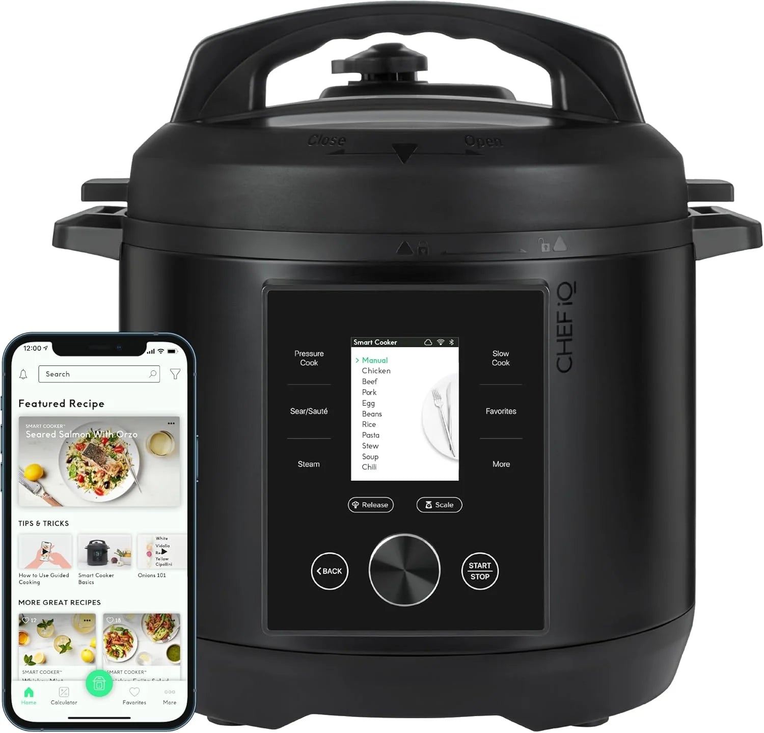 CHEF iQ Smart Pressure Cooker with WiFi and Built-in Scale - Easy-to-Use 10-in-1 Multicooker