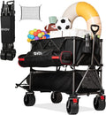 Double-decker cart 500 lb capacity 400 liter foldable cart all-terrain wheels foldable cart