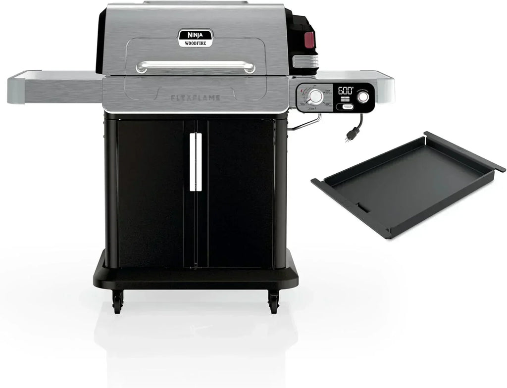 Ninja FlexFlame Grill and Smoker Electric Propane Grill Roaster BBQ Grill 5-in-1 Cooking System