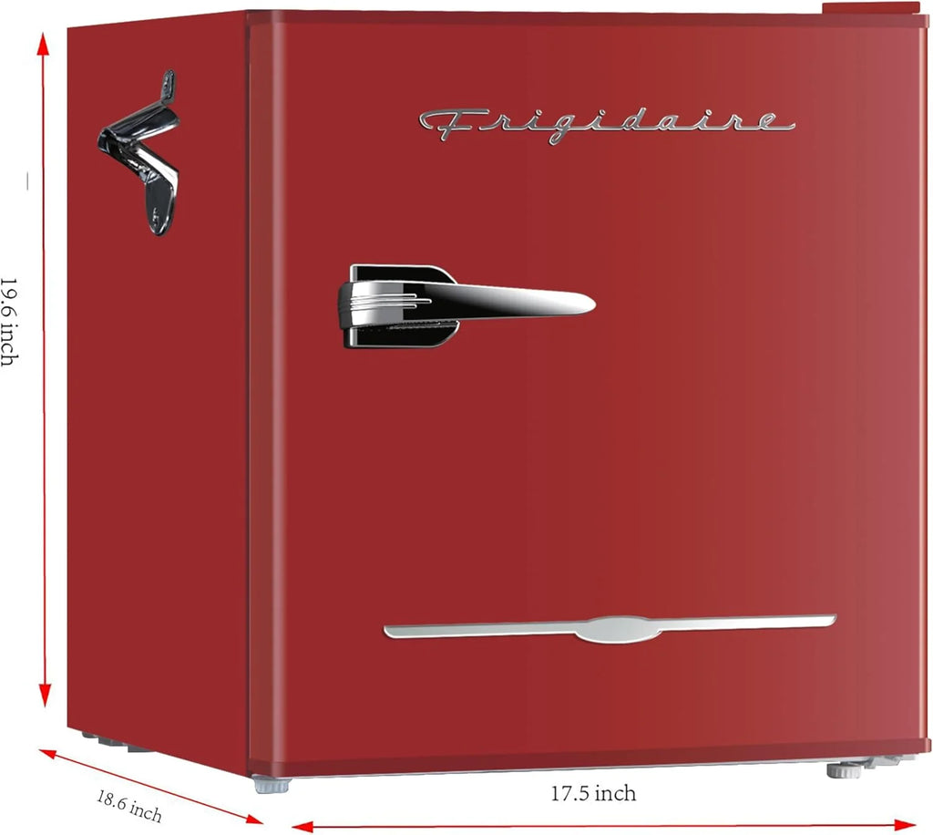 Frigidaire EFR176 Retro Compact Fridge with Chiller Mini Refrigerator with Built-in Bottle Opener for Office, Bedroom, Dorm Room or Cabin, 1.6 cu ft 16 D x 18 W x 18.5 H, Moonlight