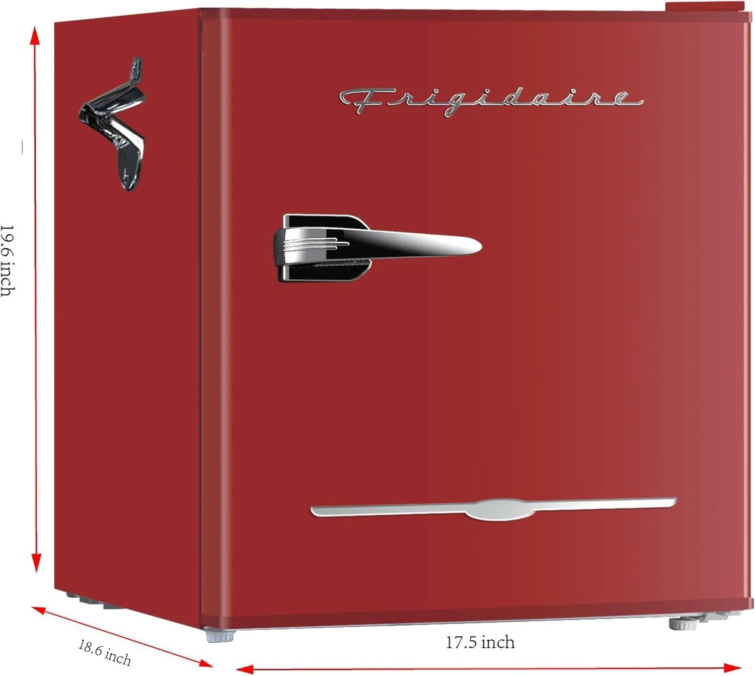 Frigidaire EFR176 Retro Compact Fridge with Chiller Mini Refrigerator with Built-in Bottle Opener for Office, Bedroom, Dorm Room or Cabin, 1.6 cu ft 16 D x 18 W x 18.5 H, Moonlight