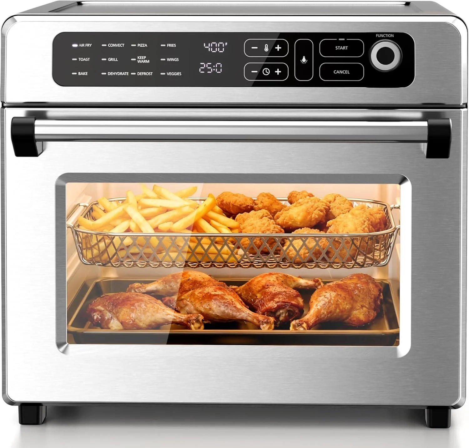 Kismile 25QT Air Fryer Toaster Oven Combo, 12-in-1 Large Countertop Convection Airfryer Oven
