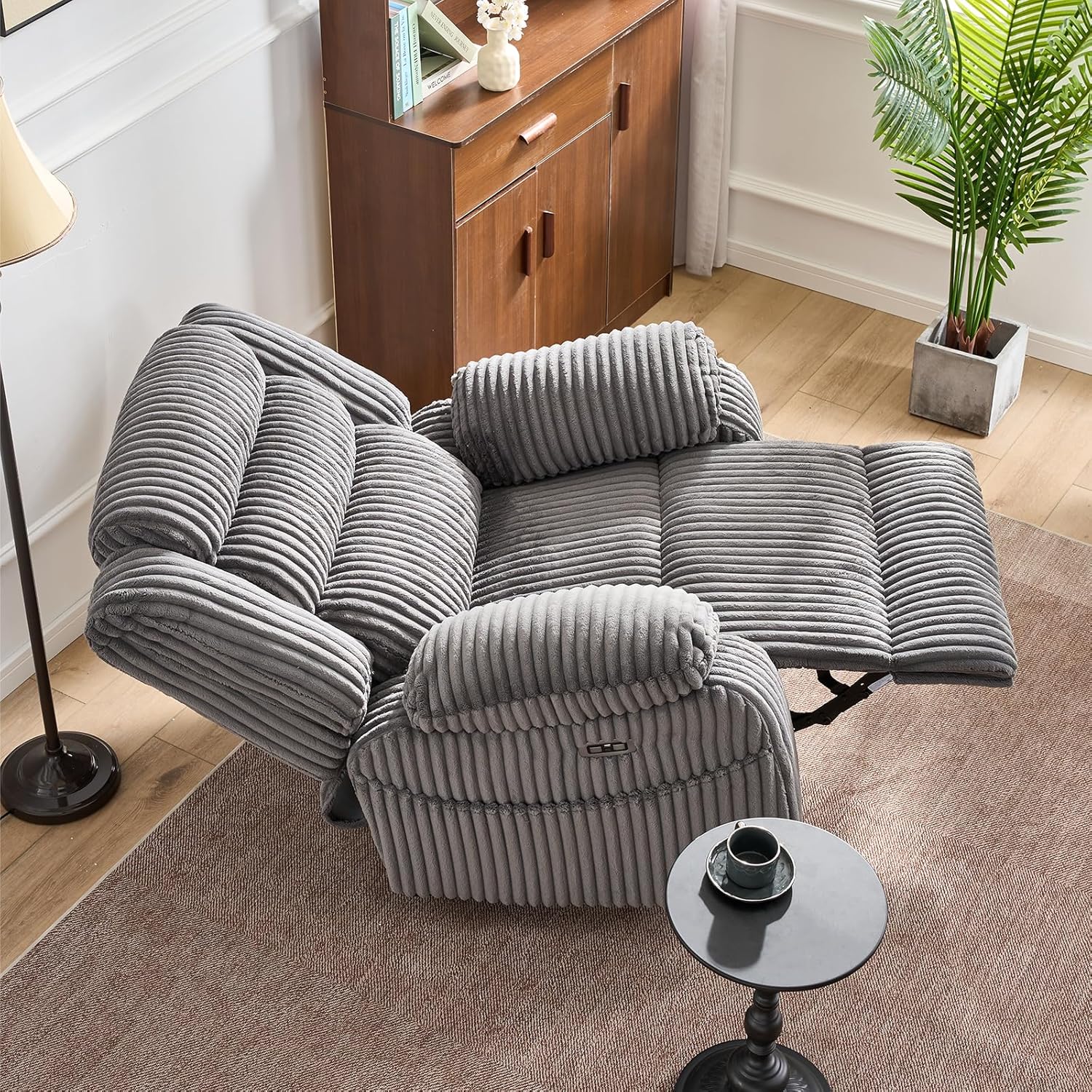 Electric rotary rocker lounge chair for adults with massage and calories USB charging ports